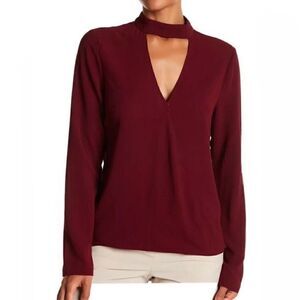 WAYF NORDSTROM Take Me Away Wrap Blouse Burgundy Women’s Size XS